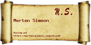 Merten Simeon névjegykártya